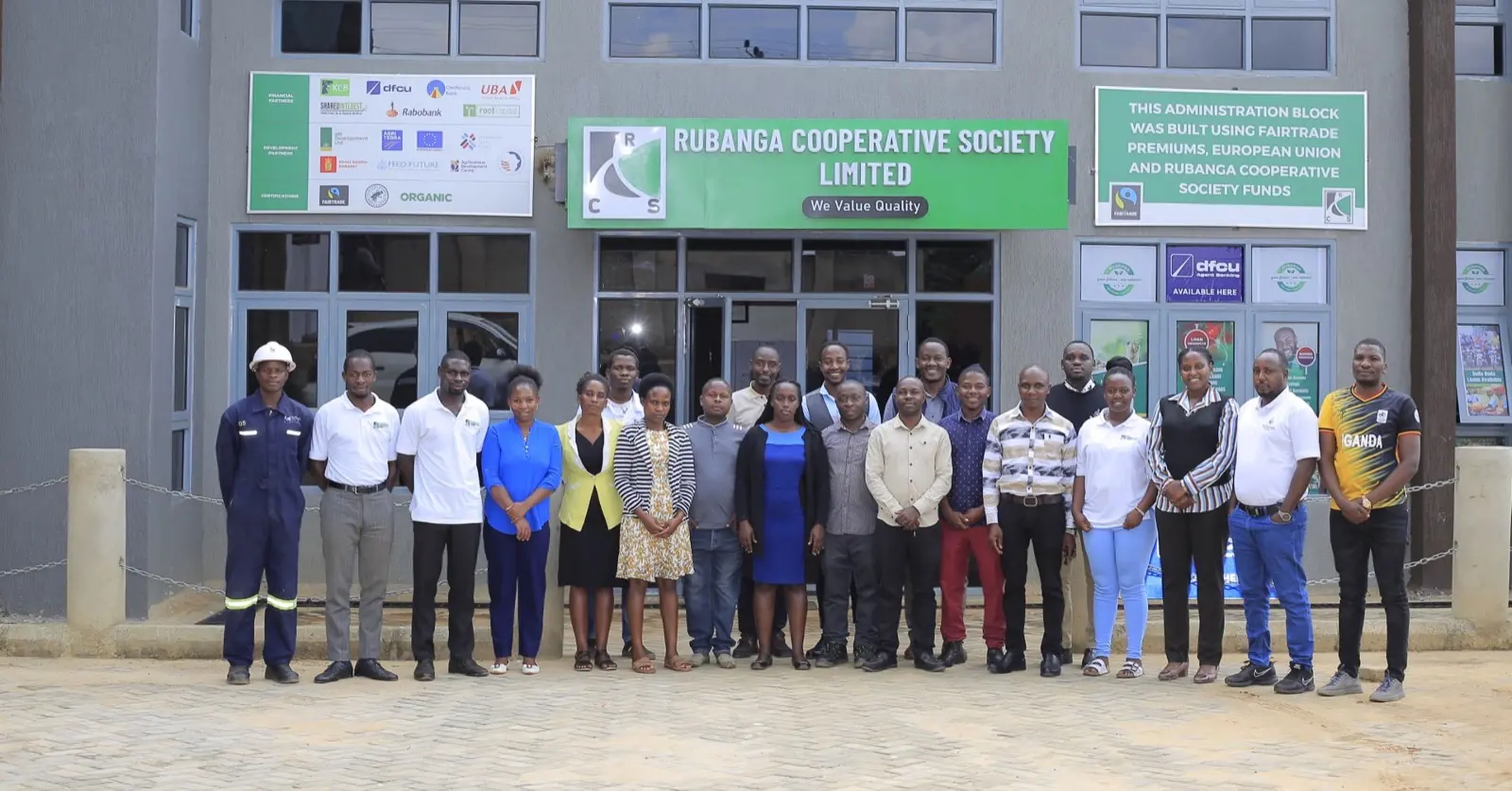 Rubanga Cooperative staff outside the office