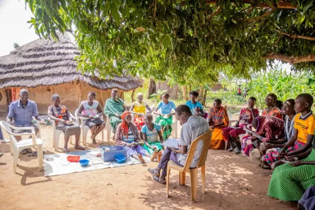 A Ugandan Village Savings and Loan Association group meeting